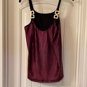 SHEIN Black and Pink Camisole with Gold Accents